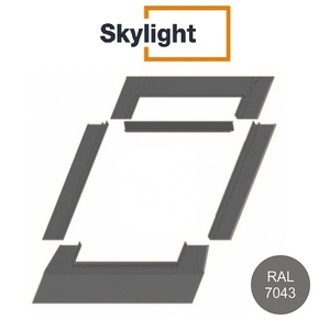 Lemování SKYLIGHT | typ F - profilovaná krytina |  94 X 118 cm | barva šedá RAL 7043